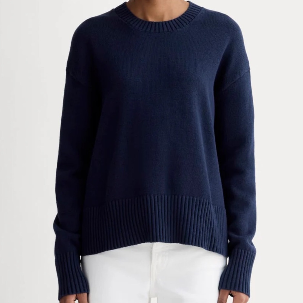 Everlane Boxy Sweater in Everyday Cotton Navy